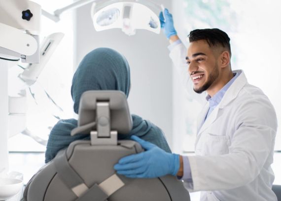dentist examining the patient
